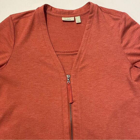 LOGO Lounge By Lori Goldstein Zip Front Cardigan W/ Lace Back Women's Size M - Picture 4 of 16